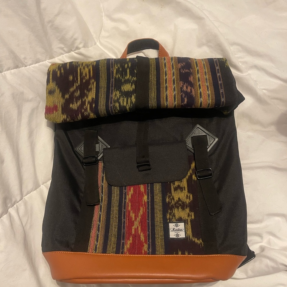 Trendy Black and Multicolor Backpack